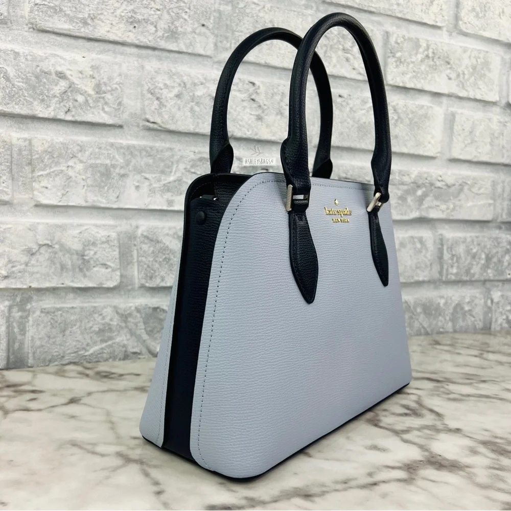 Kate Spade Darcy Colorblock Small Satchel Crossbody In Pale Hydra Blue